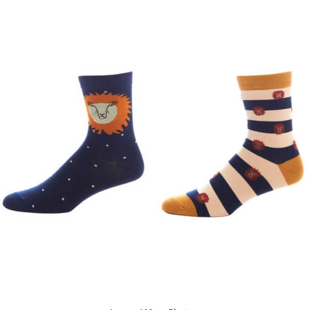 Lion’s share ladies cotton crew socks set of 2